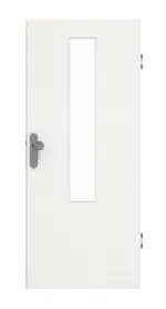 Frontansicht von GARANT Wohnungseingangstür Quer Authentic Bianco GCK08 mit Lichtausschnitt LA-5 mittig