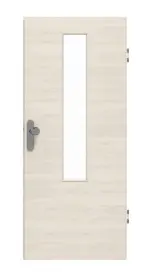 Frontansicht von GARANT Wohnungseingangstür Quer Authentic Perl GCK08 mit Lichtausschnitt LA-5 mittig