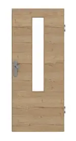 Frontansicht von GARANT Wohnungseingangstür Quer Authentic Risseiche CePaL mit Lichtausschnitt LA-5 mittig