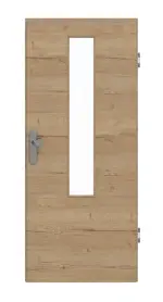 Frontansicht von GARANT Wohnungseingangstür Quer Authentic Risseiche GCK08 mit Lichtausschnitt LA-5 mittig