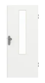 Frontansicht von GARANT Wohnungseingangstür D354-60 Designer White Resopal mit Lichtausschnitt LA-5 mittig