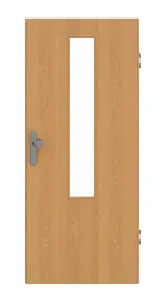 Frontansicht von GARANT Wohnungseingangstür Eiche Premium GCK08 mit Lichtausschnitt LA-5 mittig