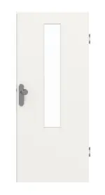 Frontansicht von GARANT Wohnungseingangstür Weißlack 9016 GHK08 mit Lichtausschnitt LA-5 mittig