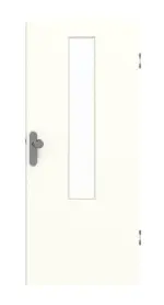 Frontansicht von GARANT Wohnungseingangstür U11026SD Kristallweiß GHK08 mit Lichtausschnitt LA-5 mittig