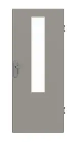 Frontansicht von GARANT Wohnungseingangstür U12115SD Platingrau GHK08 mit Lichtausschnitt LA-5 mittig