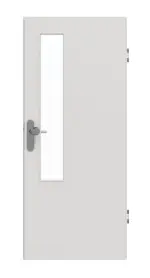 Frontansicht von GARANT Wohnungseingangstür 0160-60 Silver Grey CePaL mit Lichtausschnitt LA-5 schlossseitig