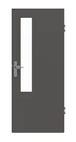 Frontansicht von GARANT Wohnungseingangstür 10622-60 Ebony CePaL mit Lichtausschnitt LA-5 schlossseitig