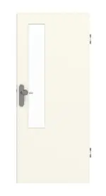 Frontansicht von GARANT Wohnungseingangstür 9417-60 Snow White CePaL mit Lichtausschnitt LA-5 schlossseitig