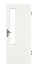 Frontansicht von GARANT Wohnungseingangstür Authentic Bianco GCK08 mit Lichtausschnitt LA-5 schlossseitig