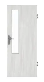 Frontansicht von GARANT Wohnungseingangstür Authentic Grigio CePaL mit Lichtausschnitt LA-5 schlossseitig