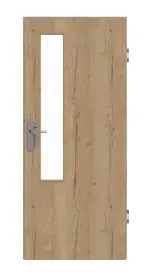 Frontansicht von GARANT Wohnungseingangstür Authentic Risseiche GCK08 mit Lichtausschnitt LA-5 schlossseitig