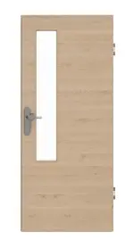 Frontansicht von GARANT Wohnungseingangstür Quer Authentic Achat GCK08 mit Lichtausschnitt LA-5 schlossseitig