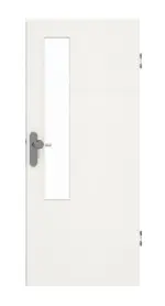 Frontansicht von GARANT Wohnungseingangstür Quer Authentic Bianco GCK08 mit Lichtausschnitt LA-5 schlossseitig