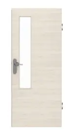 Frontansicht von GARANT Wohnungseingangstür Quer Authentic Perl GCK08 mit Lichtausschnitt LA-5 schlossseitig