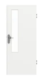 Frontansicht von GARANT Wohnungseingangstür D354-60 Designer White Resopal mit Lichtausschnitt LA-5 schlossseitig