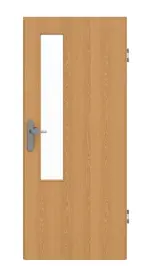 Frontansicht von GARANT Wohnungseingangstür Eiche Premium CePaL mit Lichtausschnitt LA-5 schlossseitig