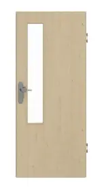 Frontansicht von GARANT Wohnungseingangstür Natura Ahorn CePaL mit Lichtausschnitt LA-5 schlossseitig