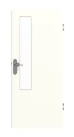 Frontansicht von GARANT Wohnungseingangstür U11026SD Kristallweiß GHK08 mit Lichtausschnitt LA-5 schlossseitig