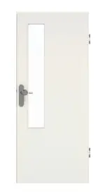 Frontansicht von GARANT Wohnungseingangstür Weiß Struktur Premium GCK08 mit Lichtausschnitt LA-5 schlossseitig