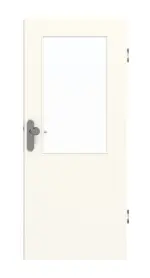 Frontansicht von GARANT Wohnungseingangstür 0105-60 Pearl White CePaL mit Lichtausschnitt LA-6