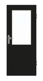 Frontansicht von GARANT Wohnungseingangstür 0901-60 Black Resopal mit Lichtausschnitt LA-6