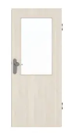 Frontansicht von GARANT Wohnungseingangstür Authentic Perl CePaL mit Lichtausschnitt LA-6