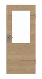 Frontansicht von GARANT Wohnungseingangstür Quer Authentic Risseiche GCK08 mit Lichtausschnitt LA-6