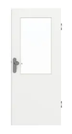 Frontansicht von GARANT Wohnungseingangstür D354-60 Designer White Resopal mit Lichtausschnitt LA-6