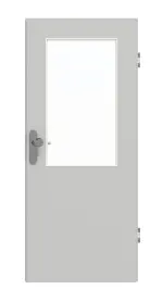 Frontansicht von GARANT Wohnungseingangstür D92-60 Dove Grey Resopal mit Lichtausschnitt LA-6