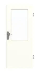 Frontansicht von GARANT Wohnungseingangstür U11026SD Kristallweiß GHK08 mit Lichtausschnitt LA-6