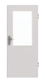 Frontansicht von GARANT Wohnungseingangstür U12188SD Lichtgrau GHK08 mit Lichtausschnitt LA-6