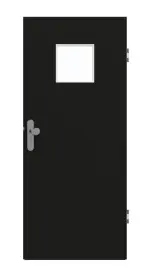 Frontansicht von GARANT Wohnungseingangstür 0901-60 Black Resopal mit Lichtausschnitt LA-7