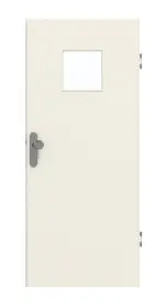 Frontansicht von GARANT Wohnungseingangstür Weißlack 9010 GHK08 mit Lichtausschnitt LA-7