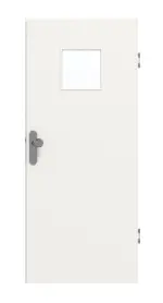 Frontansicht von GARANT Wohnungseingangstür Weißlack 9016 GHK08 mit Lichtausschnitt LA-7