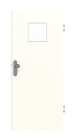 Frontansicht von GARANT Wohnungseingangstür U11026SD Kristallweiß GHK08 mit Lichtausschnitt LA-7