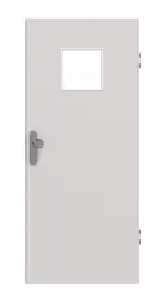 Frontansicht von GARANT Wohnungseingangstür U12188SD Lichtgrau GHK08 mit Lichtausschnitt LA-7