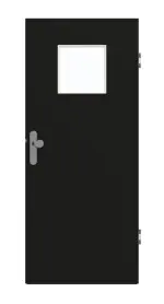 Frontansicht von GARANT Wohnungseingangstür 0901-60 Black Resopal mit Lichtausschnitt LA-8