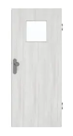 Frontansicht von GARANT Wohnungseingangstür Authentic Grigio CePaL mit Lichtausschnitt LA-8