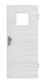 Frontansicht von GARANT Wohnungseingangstür Quer Authentic Grigio GCK08 mit Lichtausschnitt LA-8