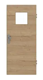 Frontansicht von GARANT Wohnungseingangstür Quer Authentic Risseiche GCK08 mit Lichtausschnitt LA-8