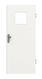 Frontansicht von GARANT Wohnungseingangstür Weißlack 9016 CePaL mit Lichtausschnitt LA-8