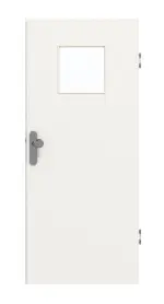 Frontansicht von GARANT Wohnungseingangstür Weißlack 9016 mit Lichtausschnitt LA-8