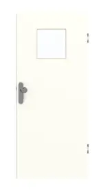 Frontansicht von GARANT Wohnungseingangstür U11026SD Kristallweiß GHK08 mit Lichtausschnitt LA-8