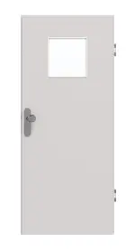 Frontansicht von GARANT Wohnungseingangstür U12188SD Lichtgrau GHK08 mit Lichtausschnitt LA-8