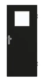 Frontansicht von GARANT Wohnungseingangstür 0901-60 Black Resopal mit Lichtausschnitt LA-9