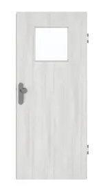 Frontansicht von GARANT Wohnungseingangstür Authentic Grigio CePaL mit Lichtausschnitt LA-9