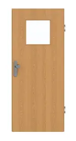 Frontansicht von GARANT Wohnungseingangstür Eiche Premium CePaL mit Lichtausschnitt LA-9