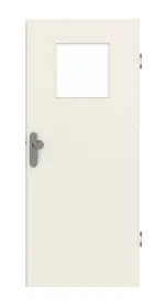 Frontansicht von GARANT Wohnungseingangstür Weißlack 9010 mit Lichtausschnitt LA-9