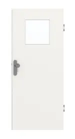 Frontansicht von GARANT Wohnungseingangstür Weißlack 9016 CePaL mit Lichtausschnitt LA-9