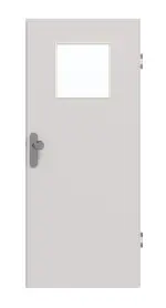 Frontansicht von GARANT Wohnungseingangstür U12188SD Lichtgrau GHK08 mit Lichtausschnitt LA-9